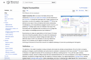 Digital Humanities page on Wikipedia